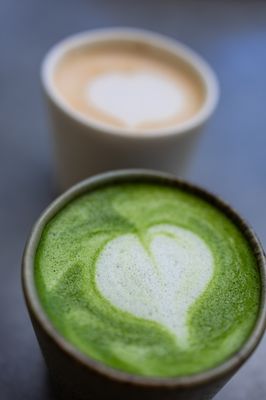 Matcha Latte w/ oat milk ($7)