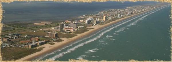 Arial View of beautiful South Padre Island, Texas