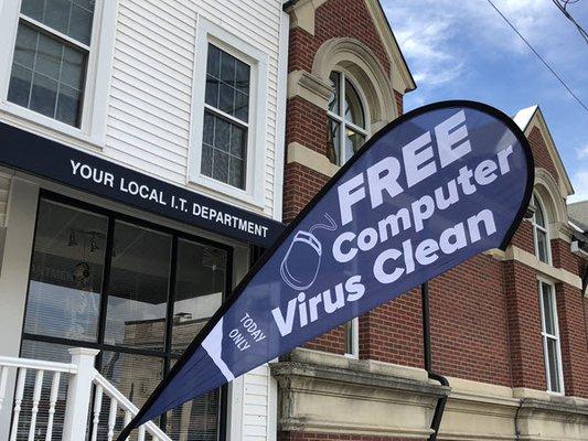 Look for our Free Virus Clean offers twice a year.