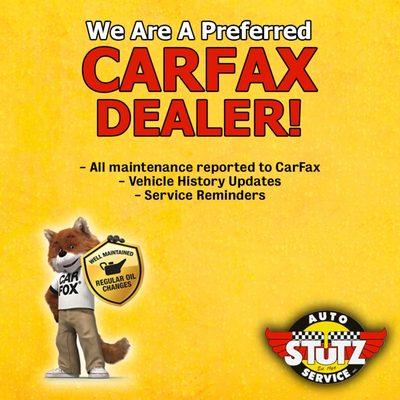 Stutz Auto Service is officially a Preferred CARFAX dealer!
We do everything we can to ensure the most resale value on your vehicle.