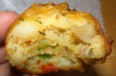 Inside one of the Conch Fritters