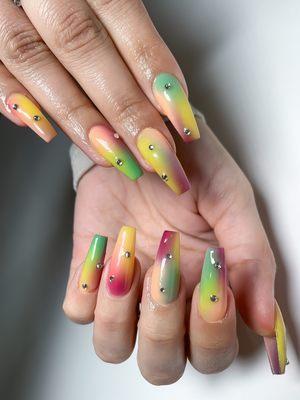 Gel X extension/ level 3 nail art. Artist: Jennifer