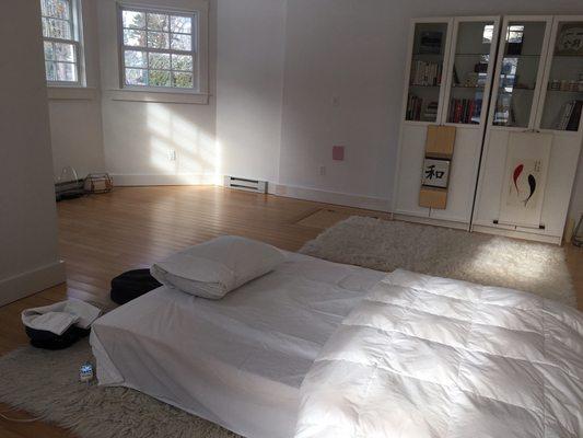 Shiatsu and Thai Massage futon with heated mat.