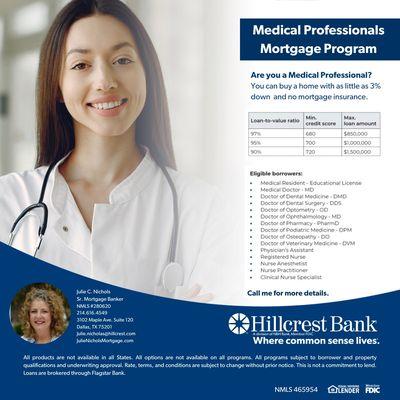 Are you a medical professional just starting your career? Unlock the door to homeownership with our low down payment options!