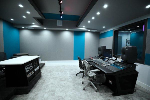 Studio B control room. Here we mix and master music. You'll notice an SSL mixing console is being used.