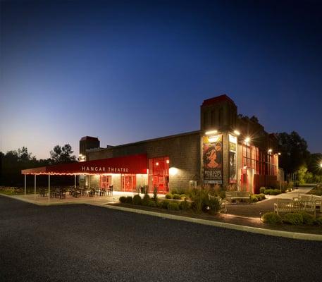 Hangar Theatre at night