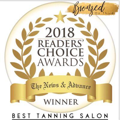 Voted BEST Tanning Salon in Lynchburg and Surrounding Counties 2018 Readers Choice