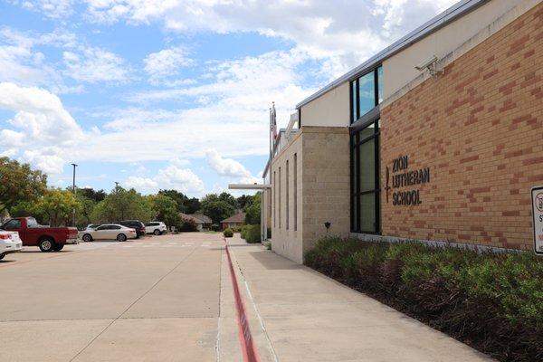 The school is located on the northeast side of the property.