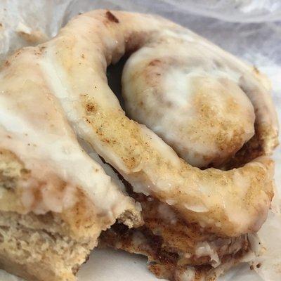 The awesome cinnamon rolls...they are bit bigger...this one, um, lost a layer before I remembered to take a picture