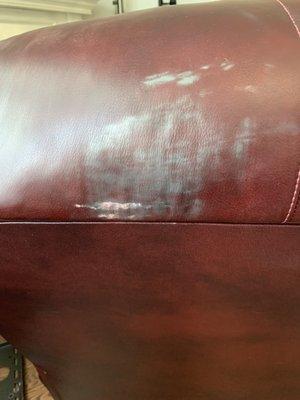 damage to leather recliner