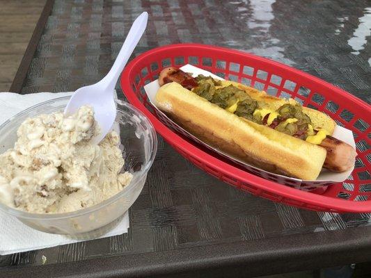 Hot Dog with Perry's Maple Walnut Ice Cream