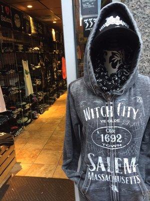 Witch city zip up hooded sweatshirt is our best selling item!