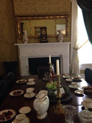 The formal dining room inside the house.