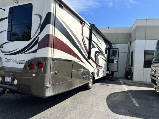 Plenty of space to park and work on the RV