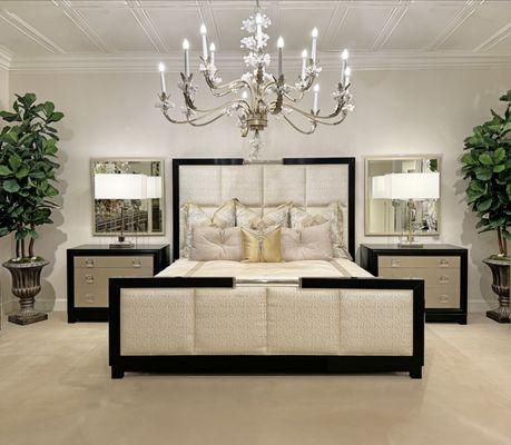 Luxurious custom bedding and bedroom furniture is around every corner in our showroom.