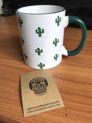 $10 cactus mug from @cottonskullscompany they had cute vintage clothing!