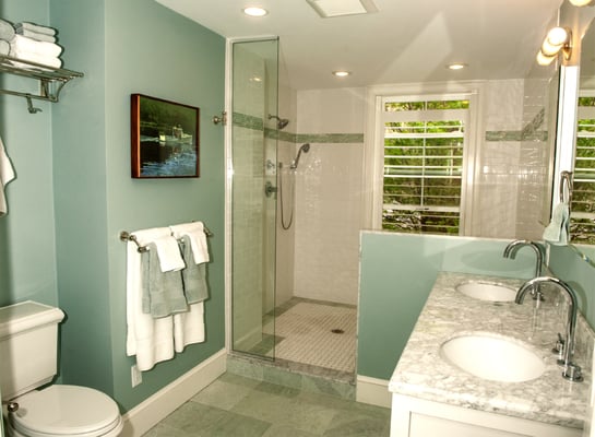 Here is the master bath completed, with heated floors, step in shower and soaking tub.