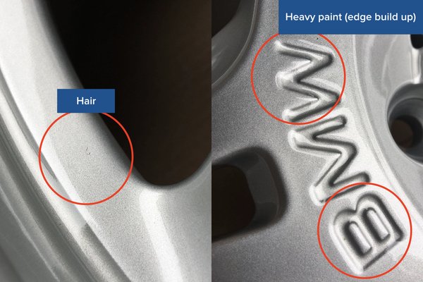 Their spray thickness is massively inconsistent. Most of the detail in the wheel stampings were lost with thick coatings.