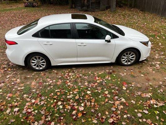 The car from the Enterprise rental in Marquette Michigan, an economy car--beautiful!  Helpful, friendly