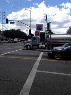 Bad driver on gas station