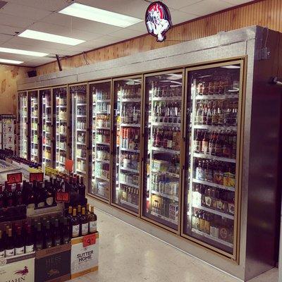 Our new craft beer cooler housing nine doors of the choice brew.