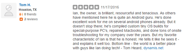 Favorite non featured review.