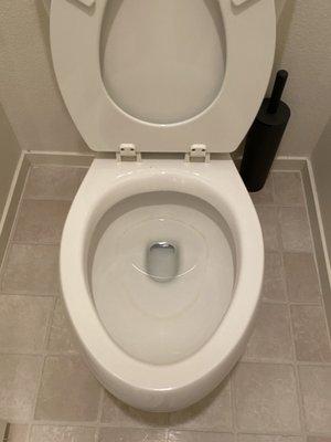 Ring around the toilet was not removed just left as is