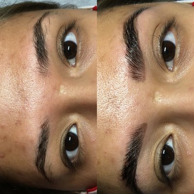 Brow lamination tint and wax