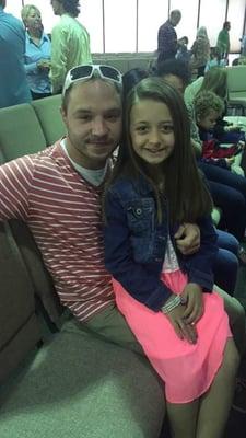 Damian and Makenzee at church this morning