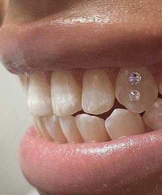 Starter tooth gems /clear Swarovski crystals