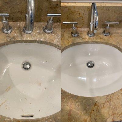 Before and after bathroom sink