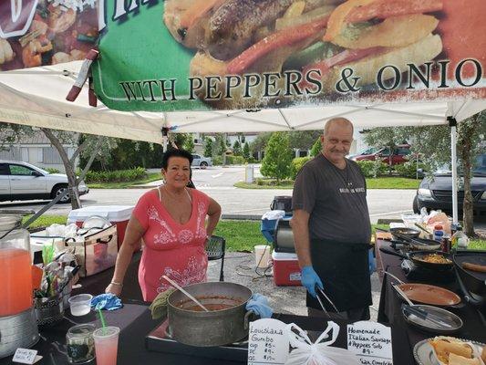 Crista Dayton serving up IL Giardino at the Vero Beach Farmer's Market.