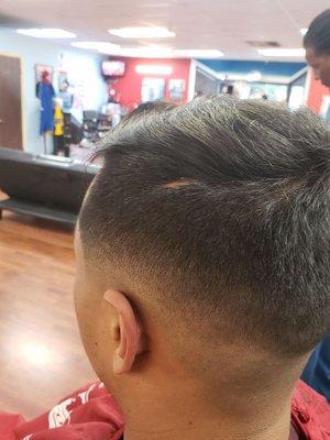 Fade with textured shear cut