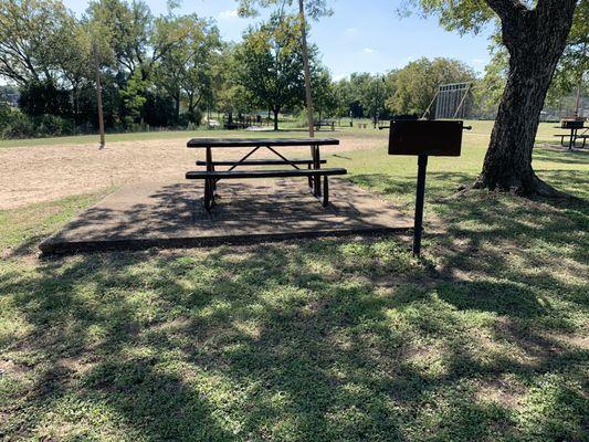 Picnic table and BBQ pit