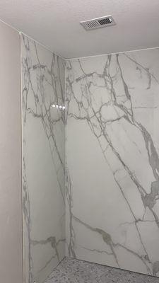 Porcelain shower walls