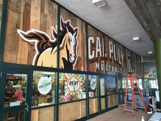 Window wrap install for Cal Poly Mustangs.