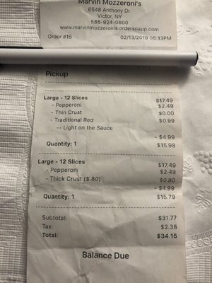 The extra charges that are not mentioned in the menu or on the coupon.