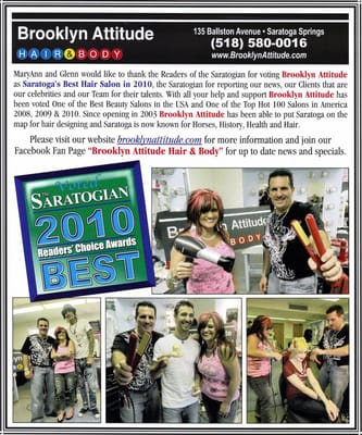 Voted Best Salon in Saratoga 2010