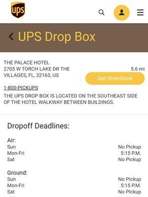 Location to drop packages for free.