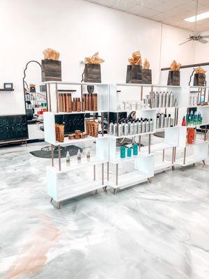 Retail section of the hair salon