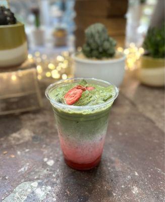 Iced Berry Matcha Latte