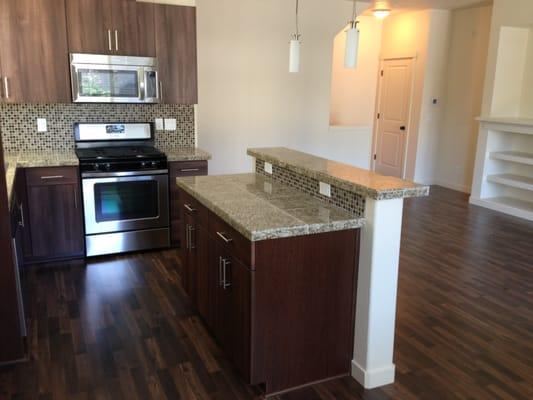 Granite counter top, and new floor