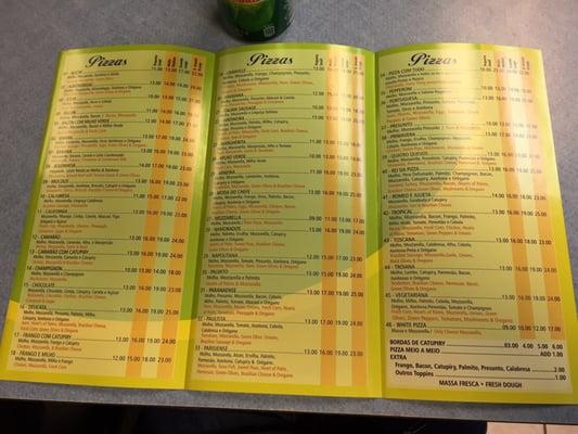 The menu