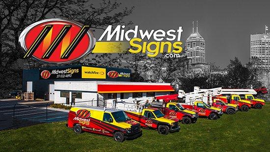 Midwest Signs' Fleet of Sign Service and Sign Installation Vehicles.