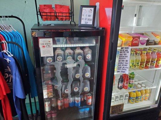 Cooler with homemade hot chocolate and sweet tea