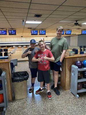 The grandkids at the lanes!