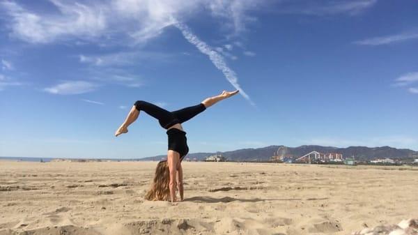 Get out of the gym and learn yoga on the beach! Contact Alice on how to get started! www.alicemaples.com