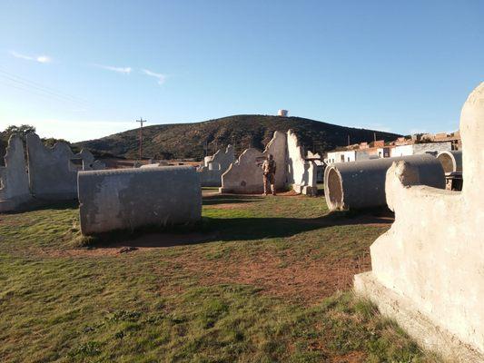 Airsoft obstacle course for battles. Airsoft field