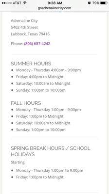 Fall hours available online, as noted in my review