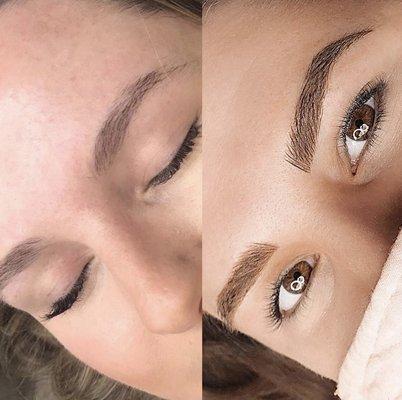 before and after! all microblading done by Maya at Microblade Florida